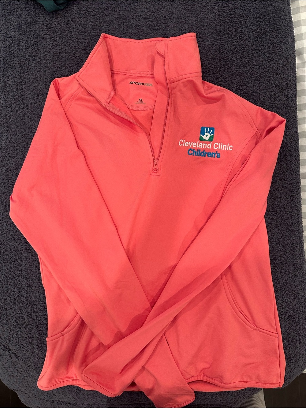 Sport-Tek Coral Pink Cleveland Clinic Children’s Quarter-Zip Pullover